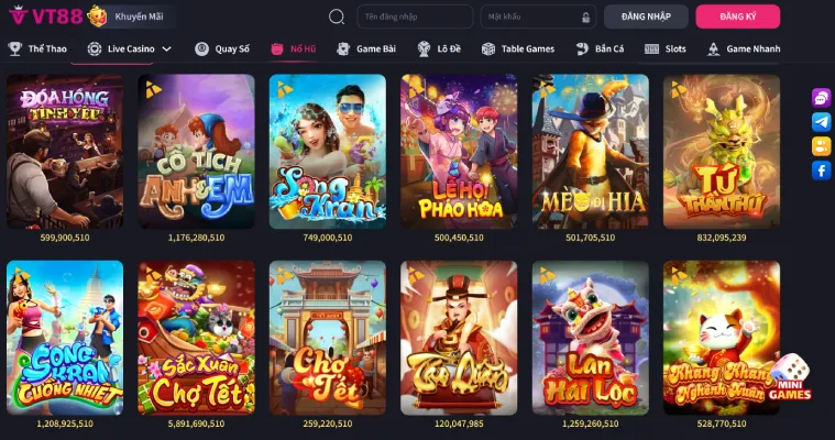 Tổng quan về cổng game nổ hũ VT88