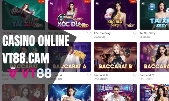 Các trò chơi phổ biến tại casino online VT88